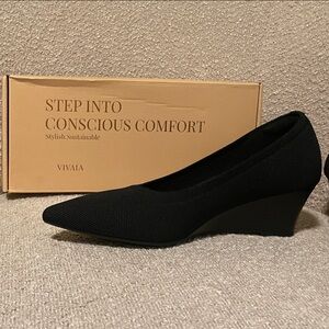 Vivaia Aria Women's Black Wedge Shoes